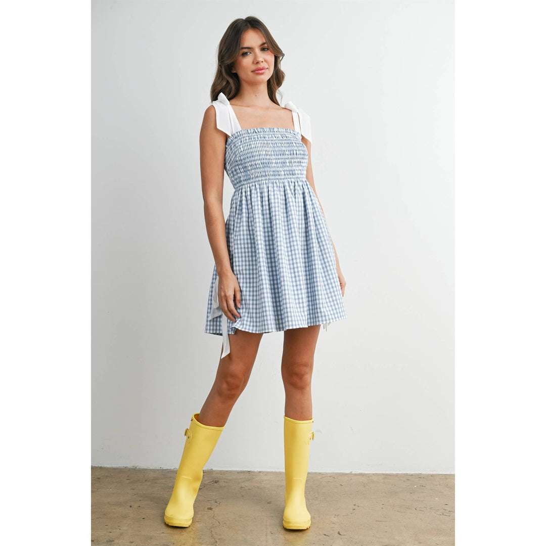 Gingham Mini Sundress | Yellow