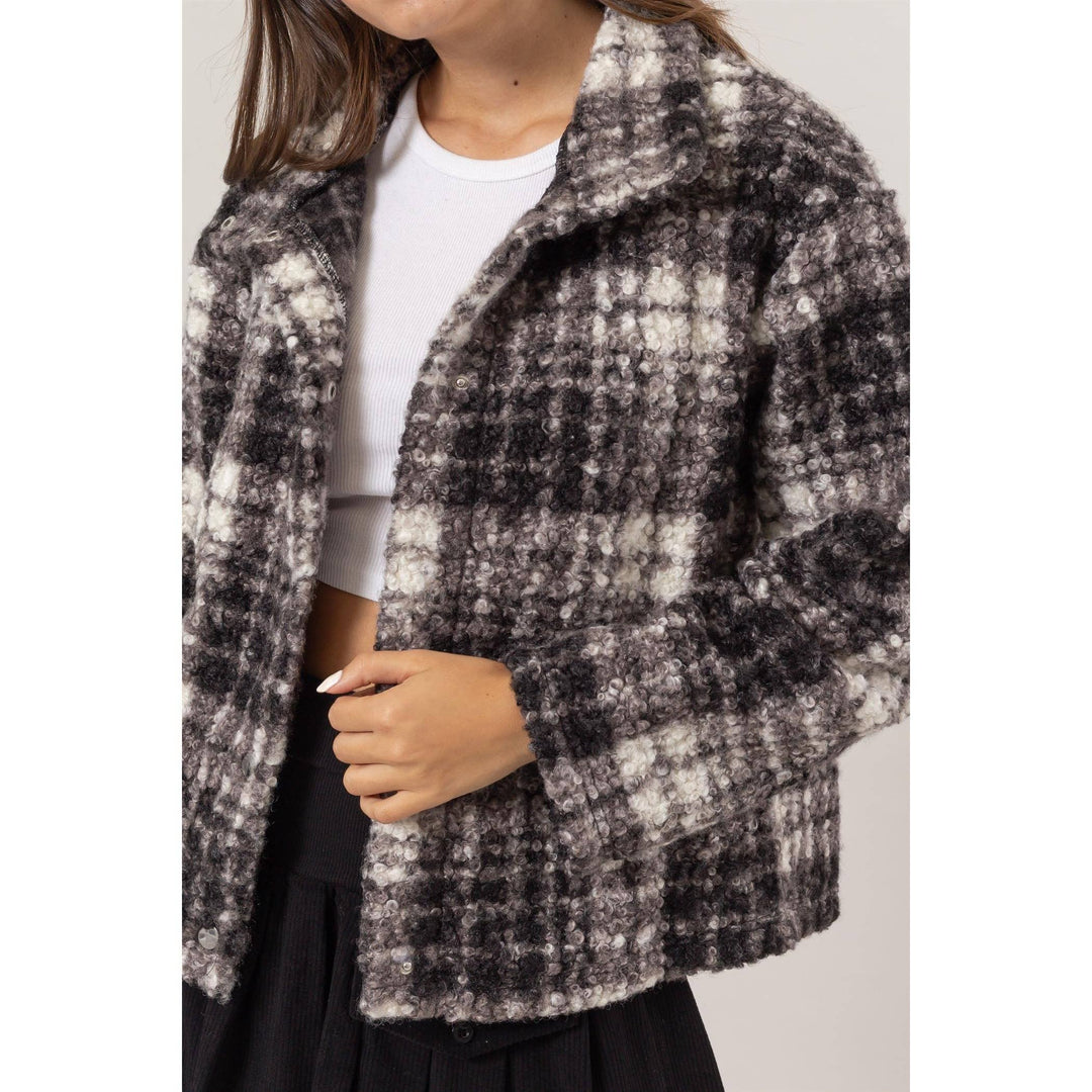 Plaid Boucle Jacket | Black