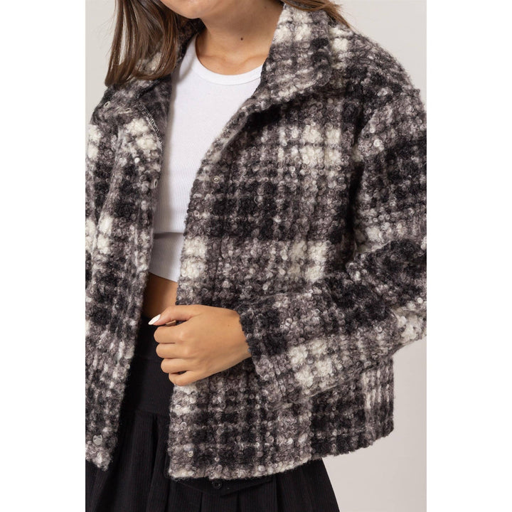 Plaid Boucle Jacket | Black