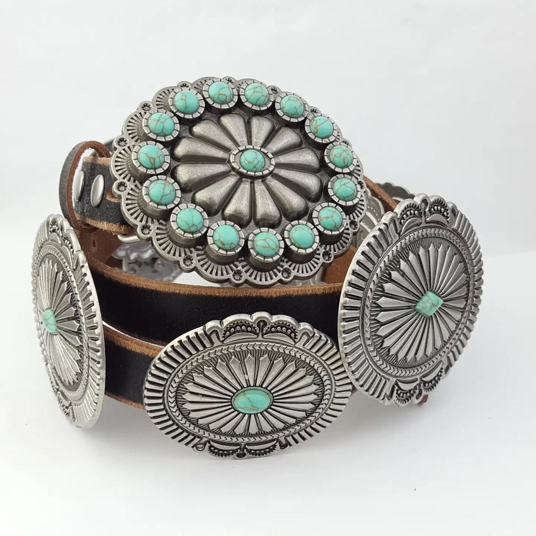 Wild West Turquoise Concho Belt