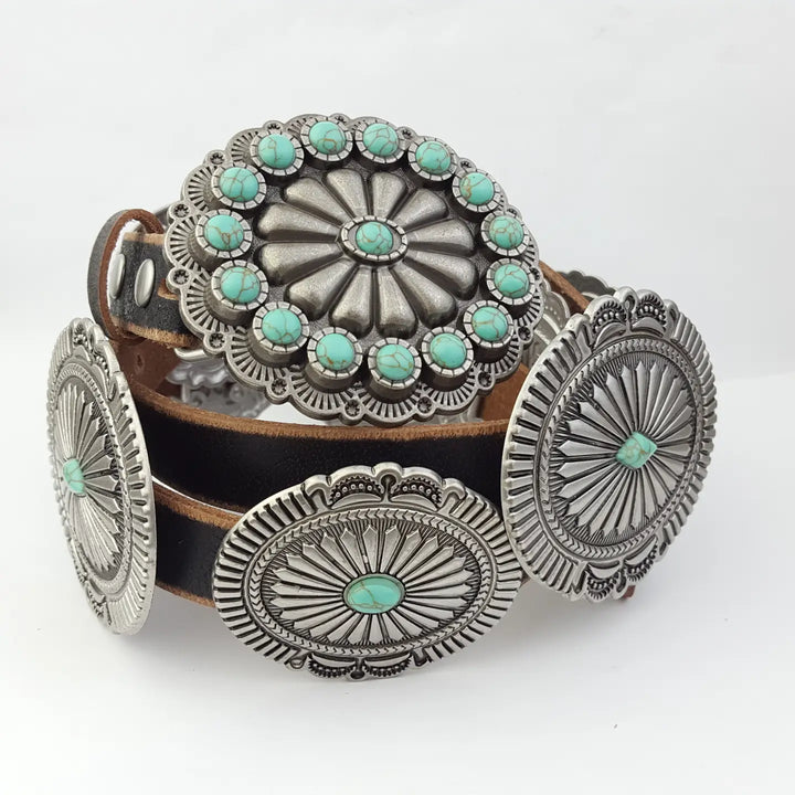 Wild West Turquoise Concho Belt