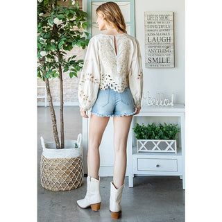 Willow Cropped Eyelet Top