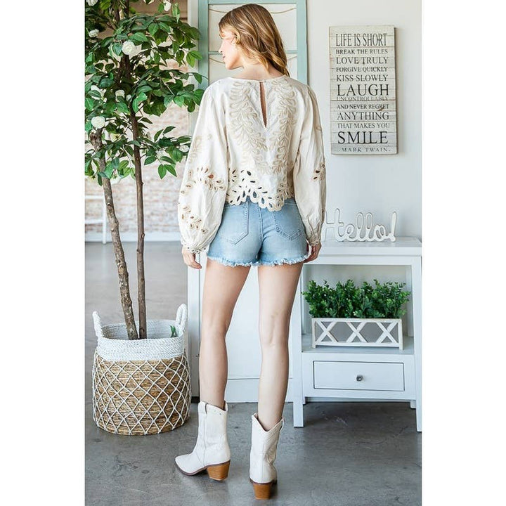 Willow Cropped Eyelet Top