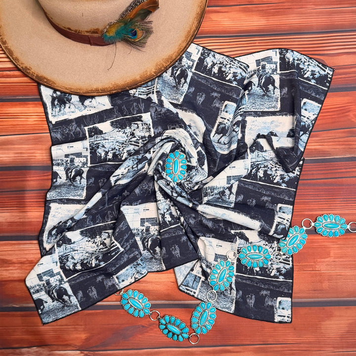 Western Rodeo Print Square Wild Rag