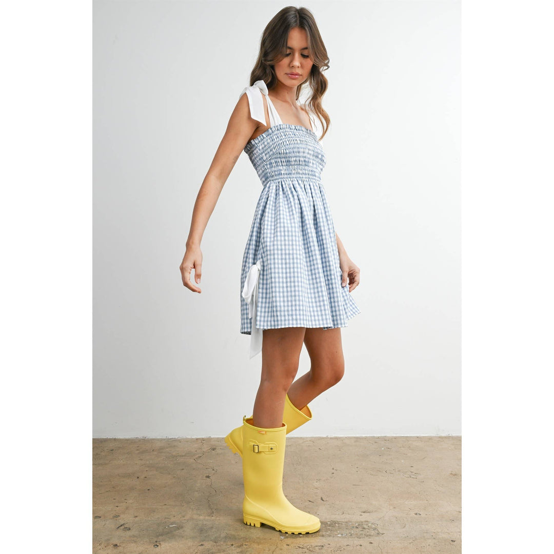 Gingham Mini Sundress | Yellow