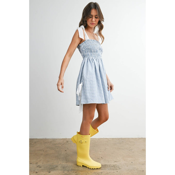 Gingham Mini Sundress | Yellow