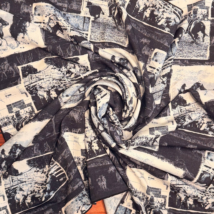 Western Rodeo Print Square Wild Rag