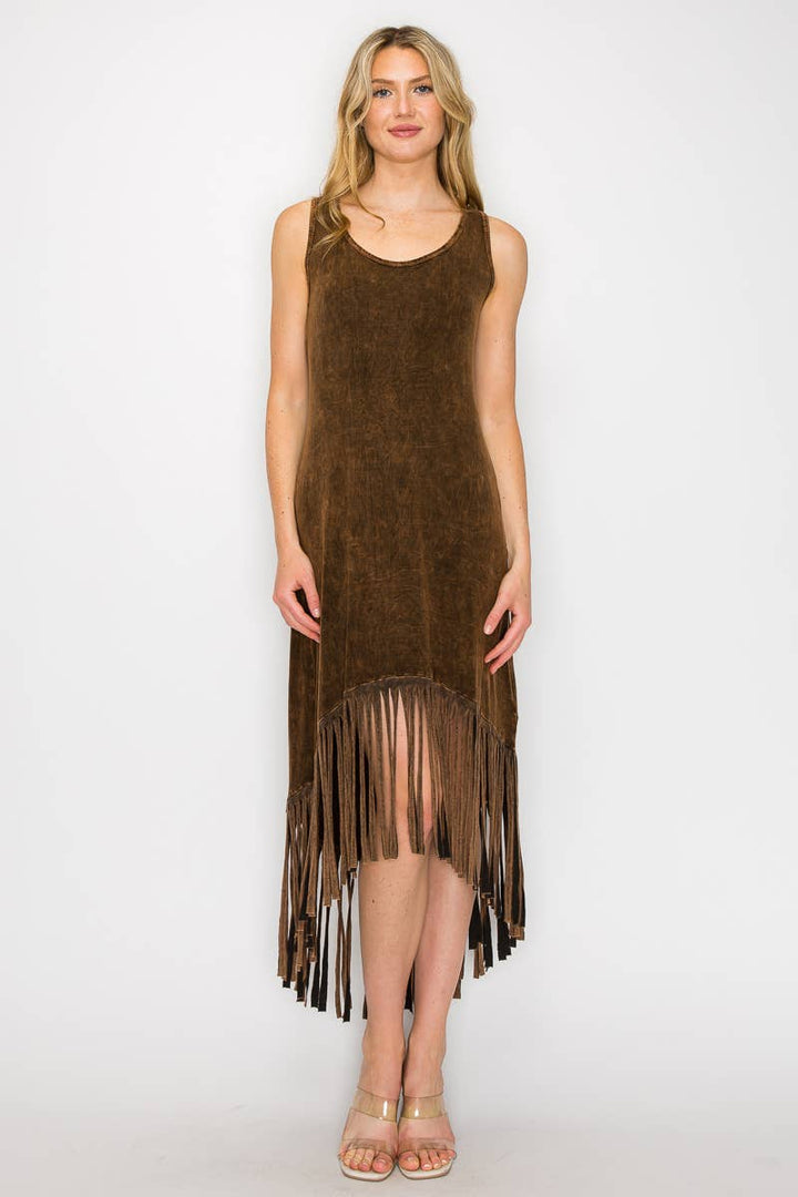 High Noon Fringe Tank Dress