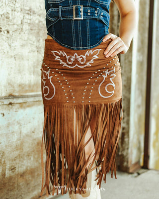 Outlaw Boot Stitch & Stud Skirt