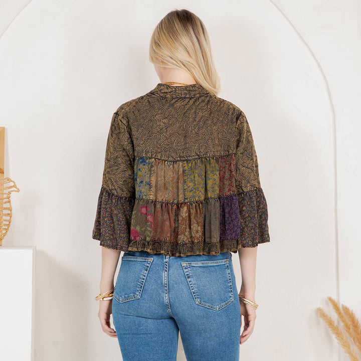Boho Embroidered Longline Shrug