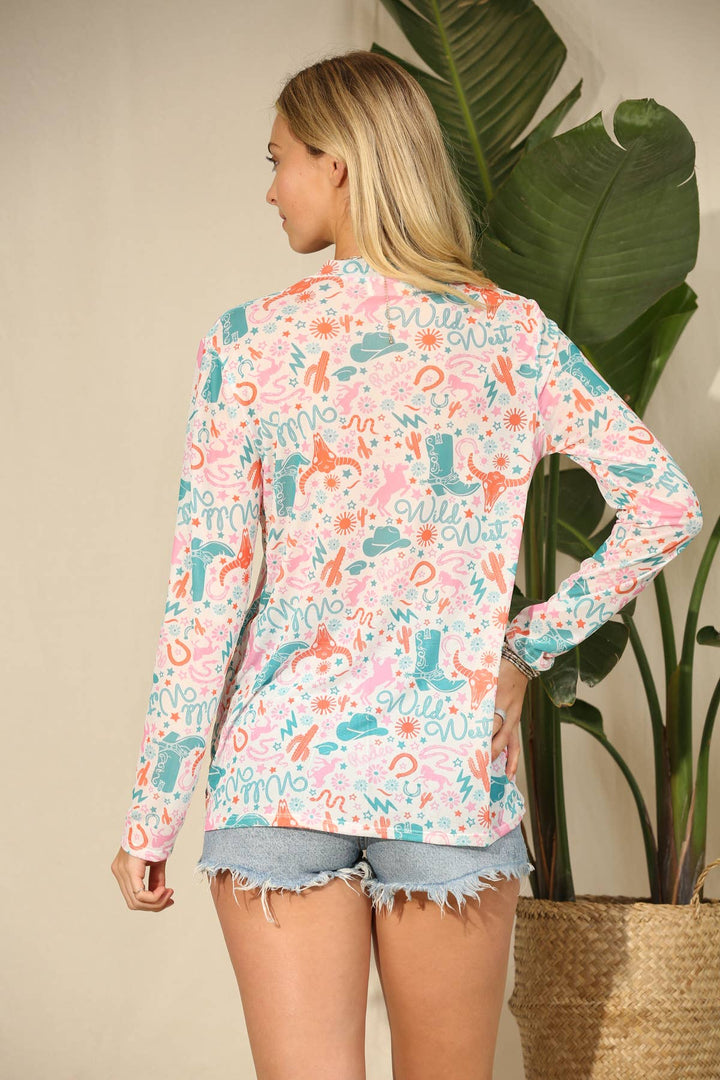 Sidney Wild West Longhorn Mesh Top