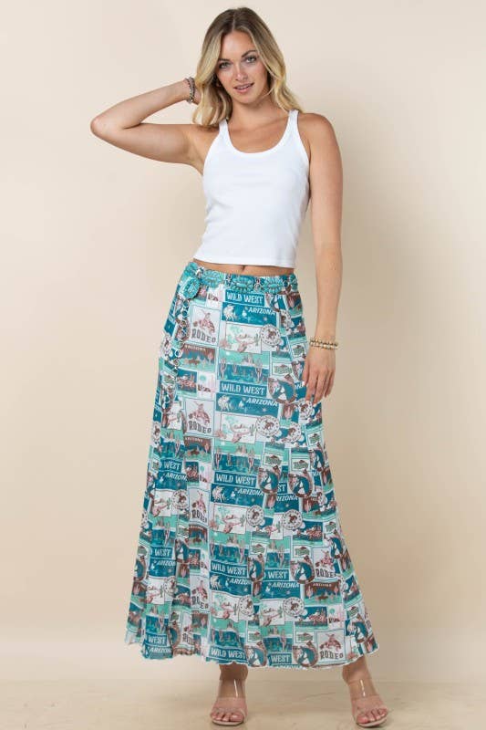 Bailey Wild West Print Mesh Skit