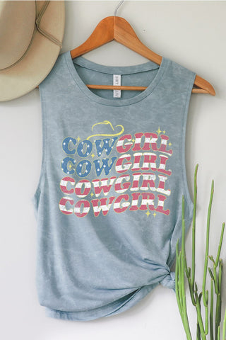 Cowgirl Flag Mineral Washed Graphic Tank