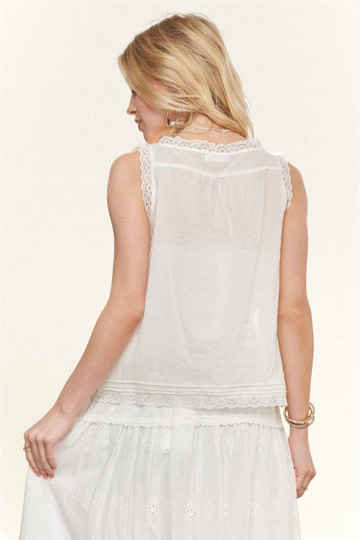 Meadow Lace Button Top