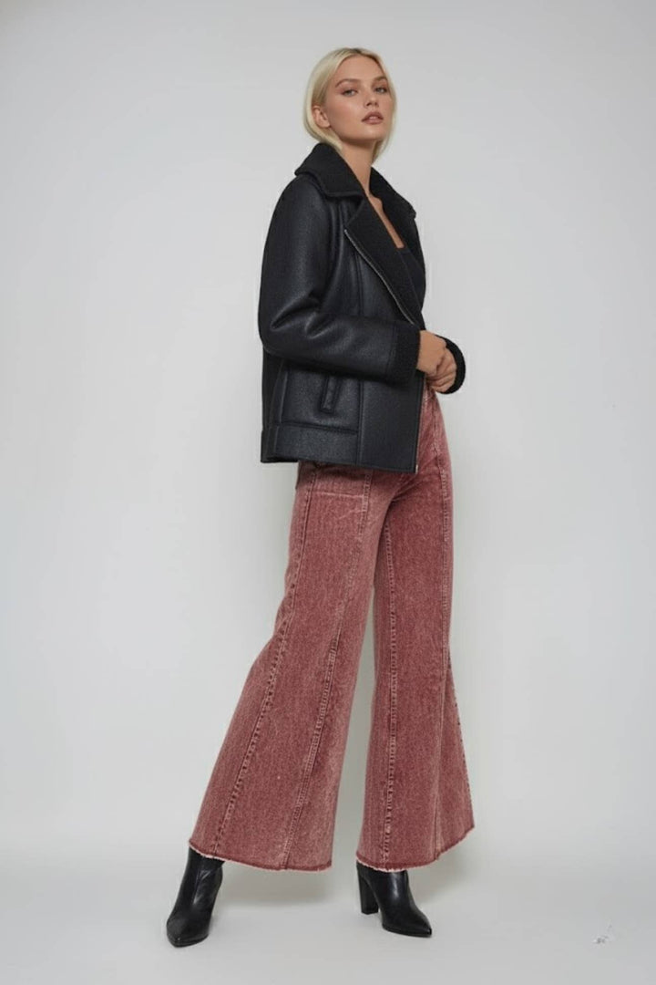 Distressed Corduroy Culotte Pants | Wine