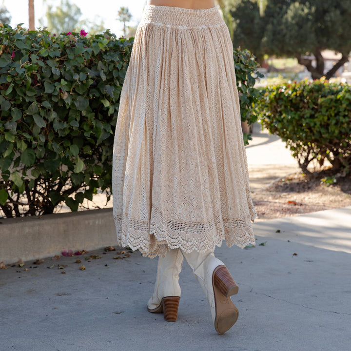 Prairie Dream Lace Midi Skirt
