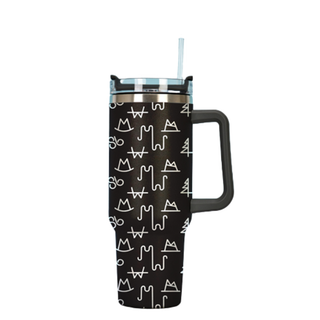 40 oz Black Brand Tumbler with Handle