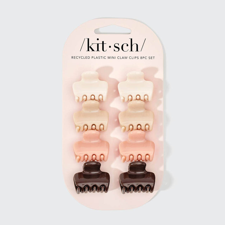 Recycled Plastic Mini Cloud Claw Clips 8pc Set | Rosewood