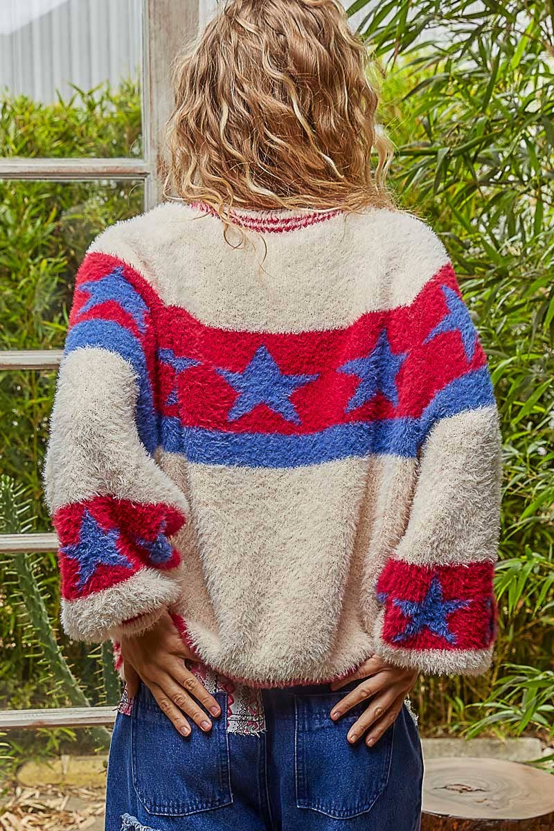 Star Pattern Mohair Sweater