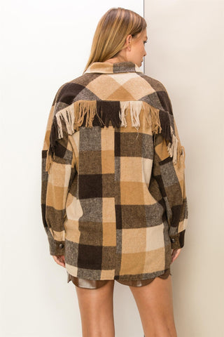 Cheyenne Fringe Back Buffalo Plaid Shacket