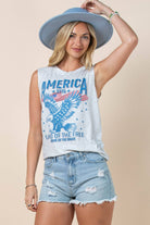 Lydia America Land of the Free Sleeveless Top | Yeah Gurl Boutique