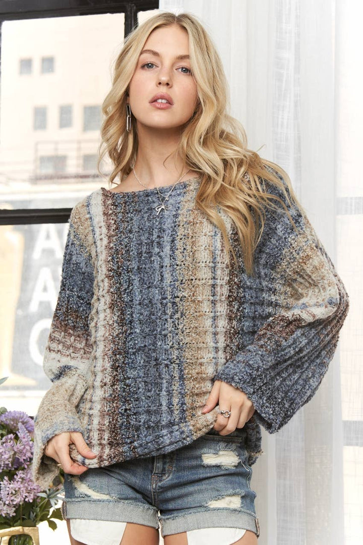 Multi-Stripe Sweater | Navy