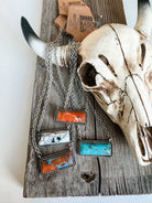 Orange Stone Bar Necklace