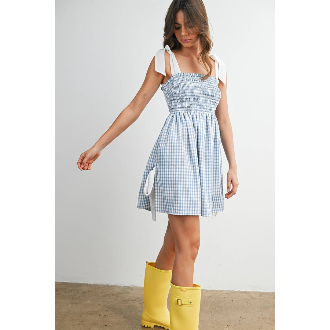 Gingham Mini Sundress | Yellow