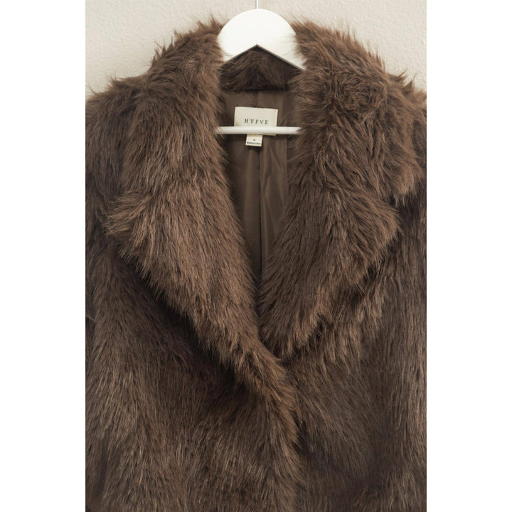 Faux Fur Jacket | Brown