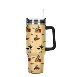 40 oz. Vintage Cowboy Tumbler with Handle