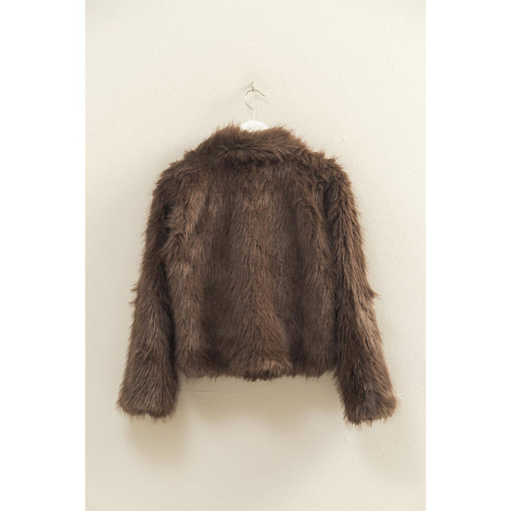 Faux Fur Jacket | Brown