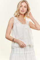 Meadow Lace Button Top
