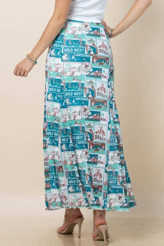 Bailey Wild West Print Mesh Skit