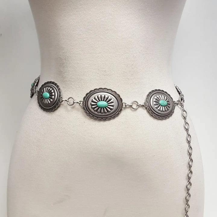 Turquoise Trails Concho Belt | One Size