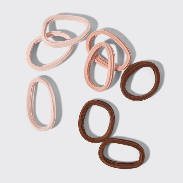 Recycled Seamless Hair Elastics 8pc Set | Rosewood