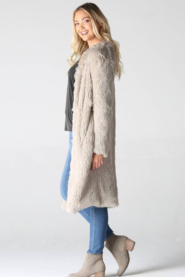 Idaho Luxe Faux Fur Coat | Tan