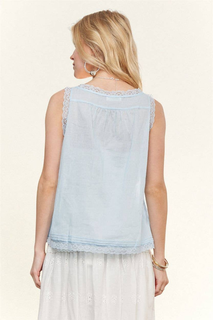 Meadow Lace Button Top