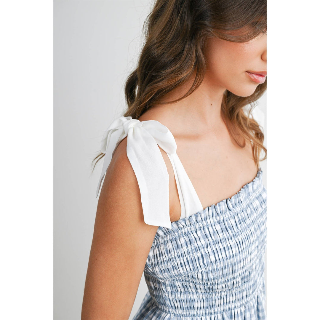 Gingham Mini Sundress | Yellow