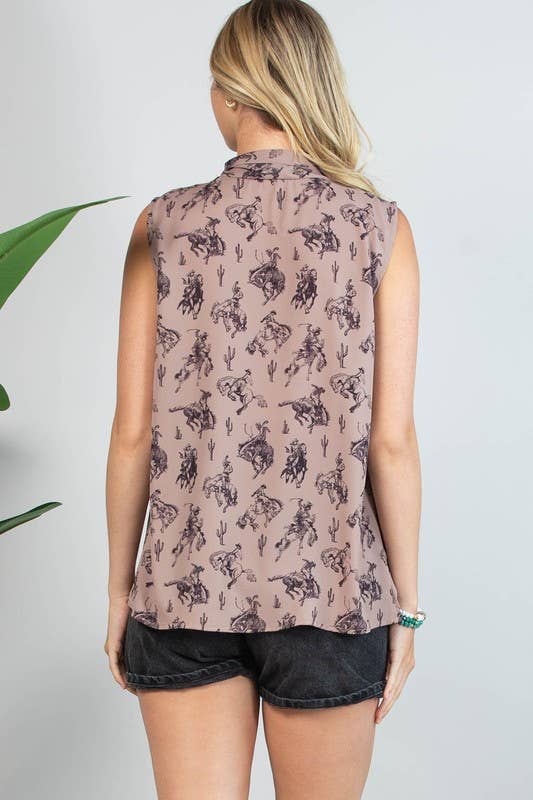 Colette Bucking Horses Top