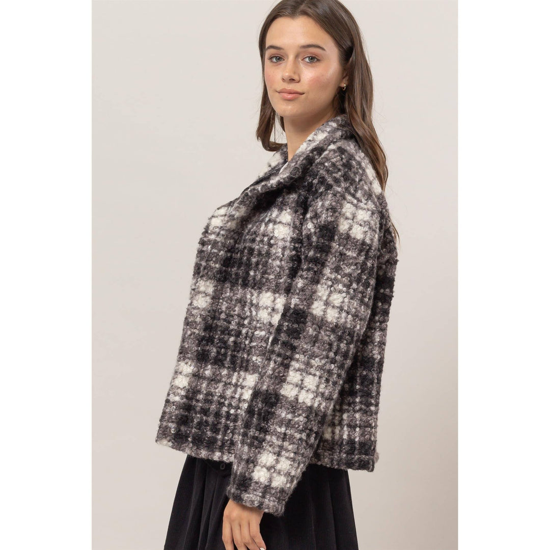 Plaid Boucle Jacket | Black