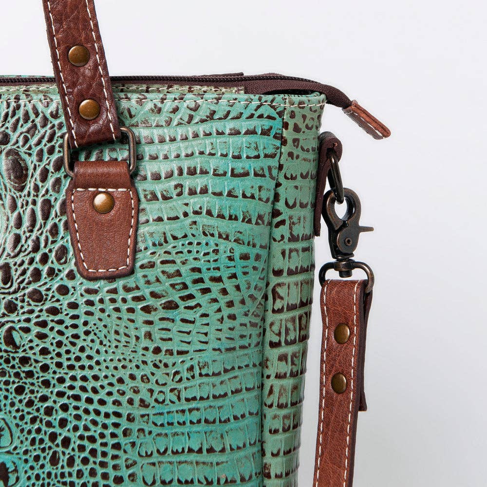 Crocodile Embosseed Leather Bag