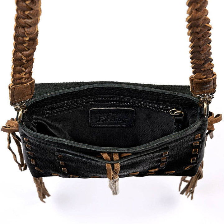 Leather & Raw Edge Fringe Bag