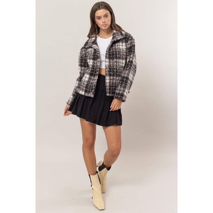 Plaid Boucle Jacket | Black