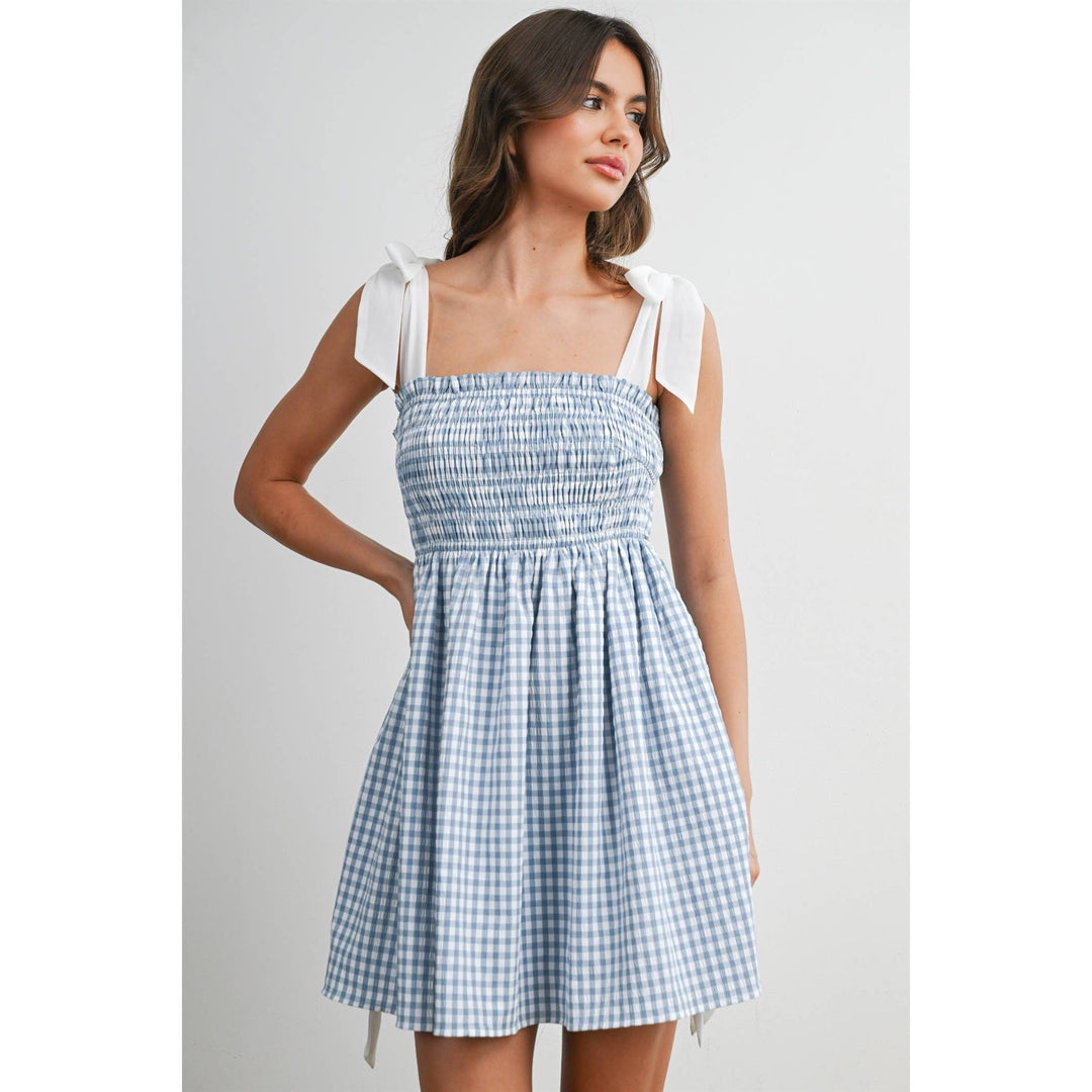 Gingham Mini Sundress | Yellow