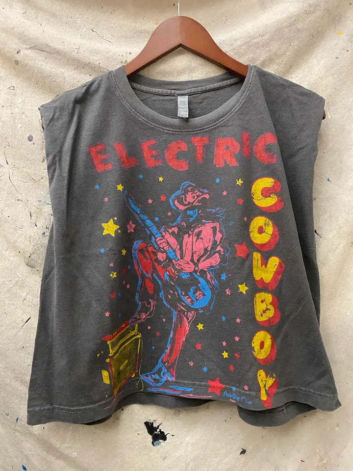 Electric Cowboy Muscle Tee | Faded Black
