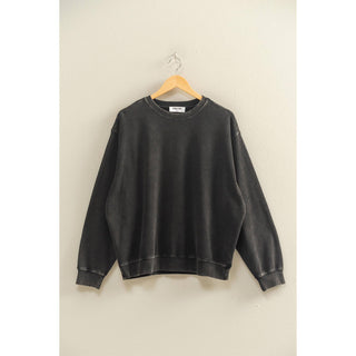 Oversized Mineral Washed Sweatshirt | Black