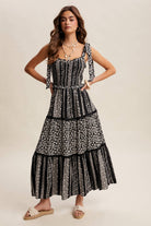 Floral Patchwork Smocked Maxi Dress