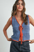 Crochet Tie Front Top