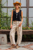 Mineral Washed Western Barrel Leg Jeans