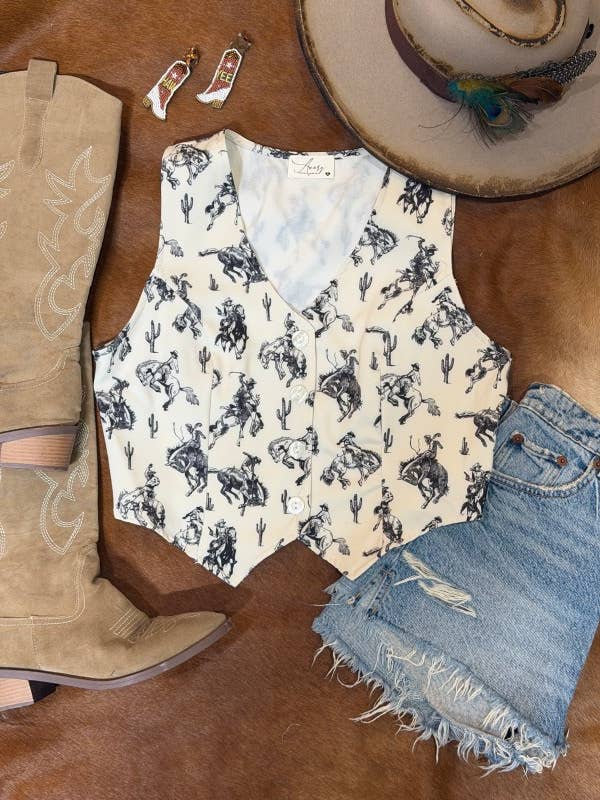 Arden Bucking Horses Woven Vest